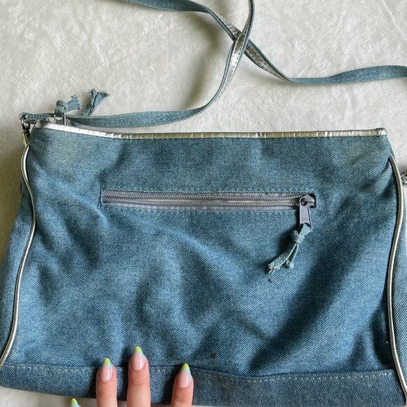 VTG Warren Reed Denim & Silver Appliqué Purse - Picture 6 of 9